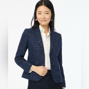 J Crew Sequin Tweed Schoolboy Blazer NWT